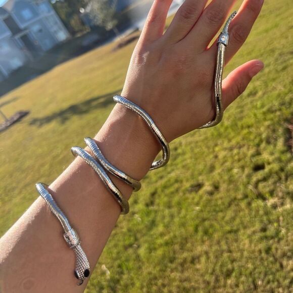 Silver Serpenti Snake Necklace-Bracelet Multifunctional - Picture 8 of 14